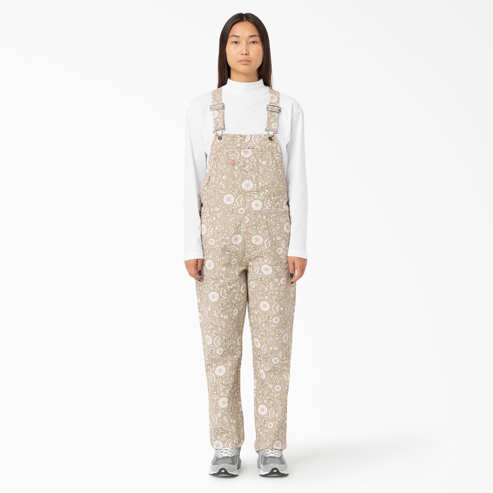 NWT Dickies Ellis Floral Duck Canvas Overalls - Size Medium